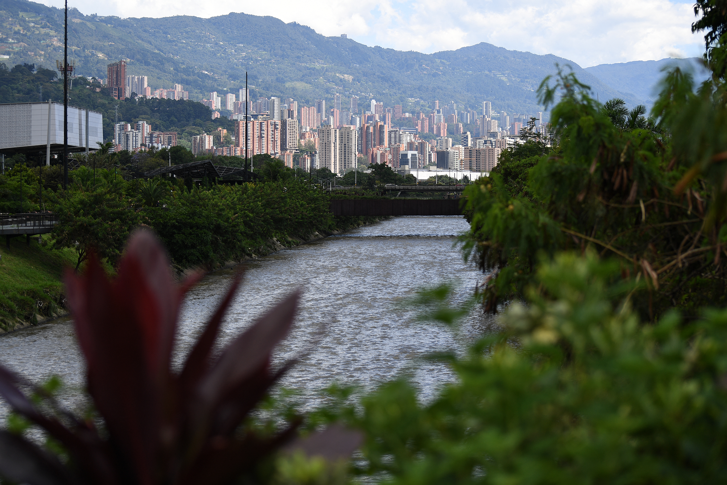 View of the Medellin River in Medellin, Colombia, on March 20, 2026, ahead of World Water Day on March 22.