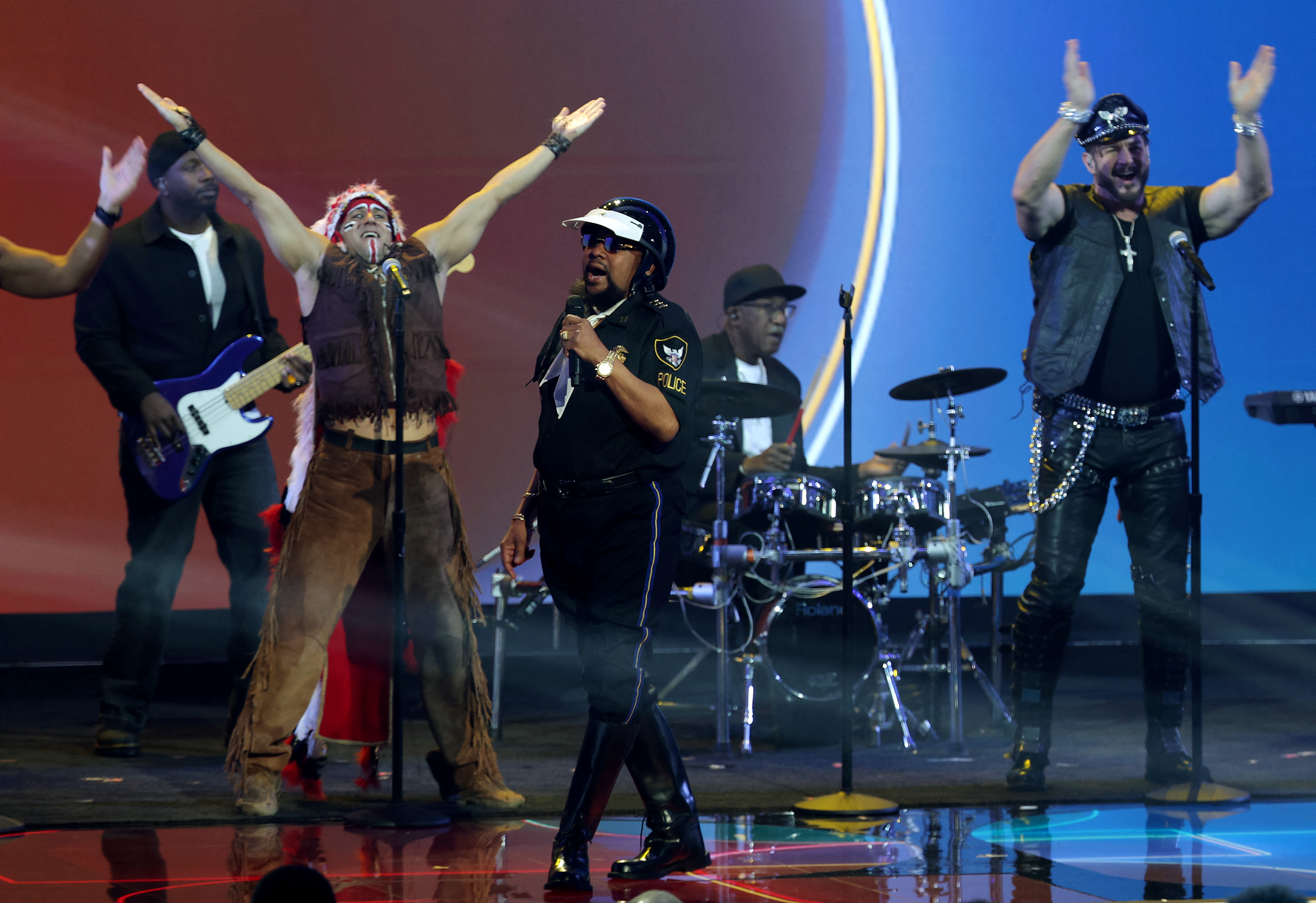 Victor Willis of the Village People. (Photo by Kevin Dietsch / GETTY IMAGES NORTH AMERICA / AFP)