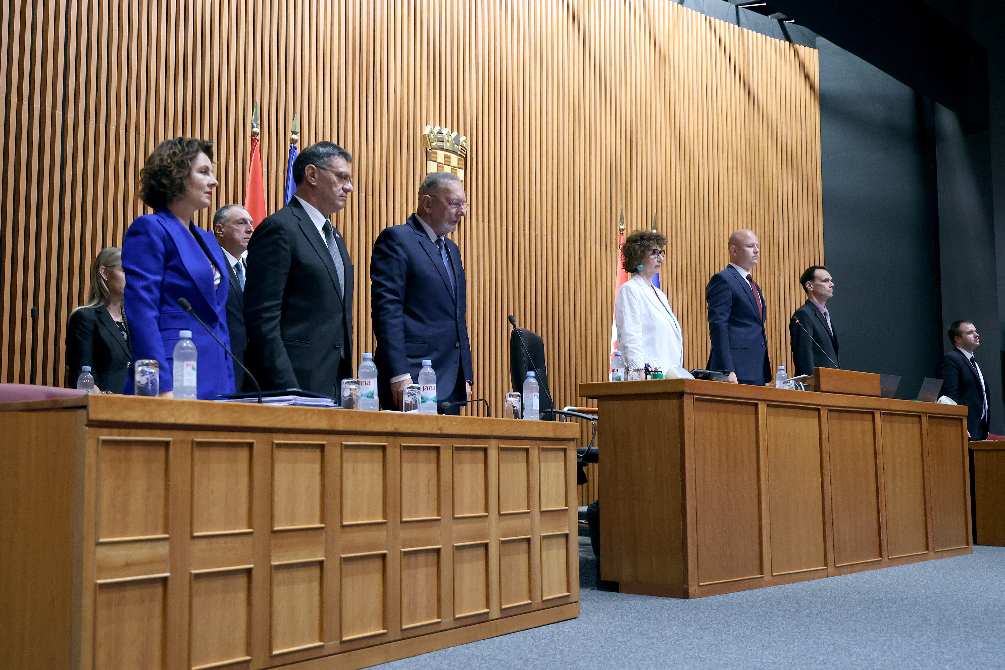 10.07.2026., Zagreb - Sabor 10. sjednicu nastavlja raspravom o Izvjescu o provedbi Plana protuminskog djelovanja i utrosenim financijskim sredstvima za 2025. godinu. Prije pocetka zastupnici su minutom sutnje odali pocast zrtvama Srebrenice