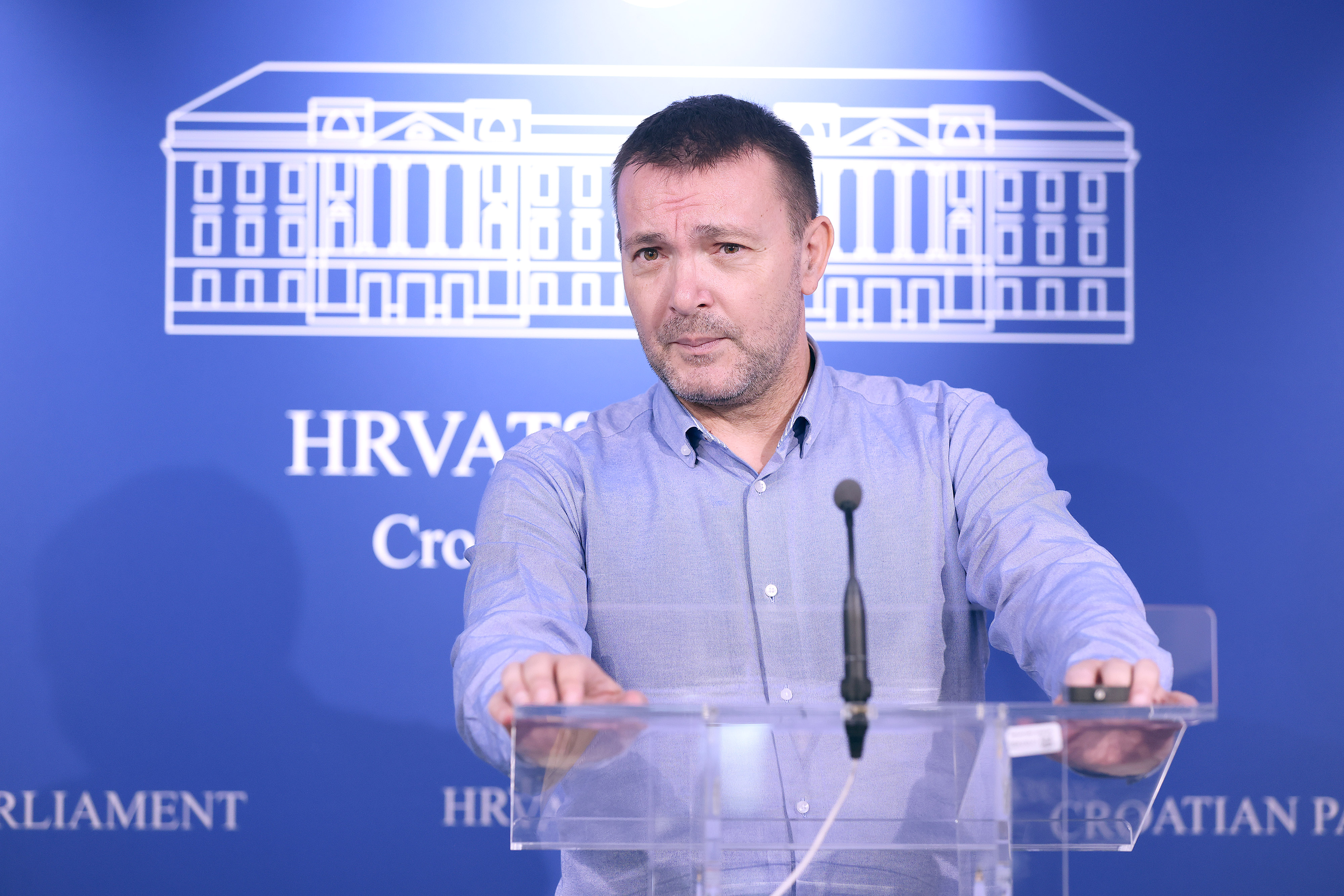 10.07.2026., Zagreb - Na konferenciji za medije odrzanoj u Saboru o aktulanim temama govorio je Arsen Bauk. Photo: Patrik Macek/PIXSELL