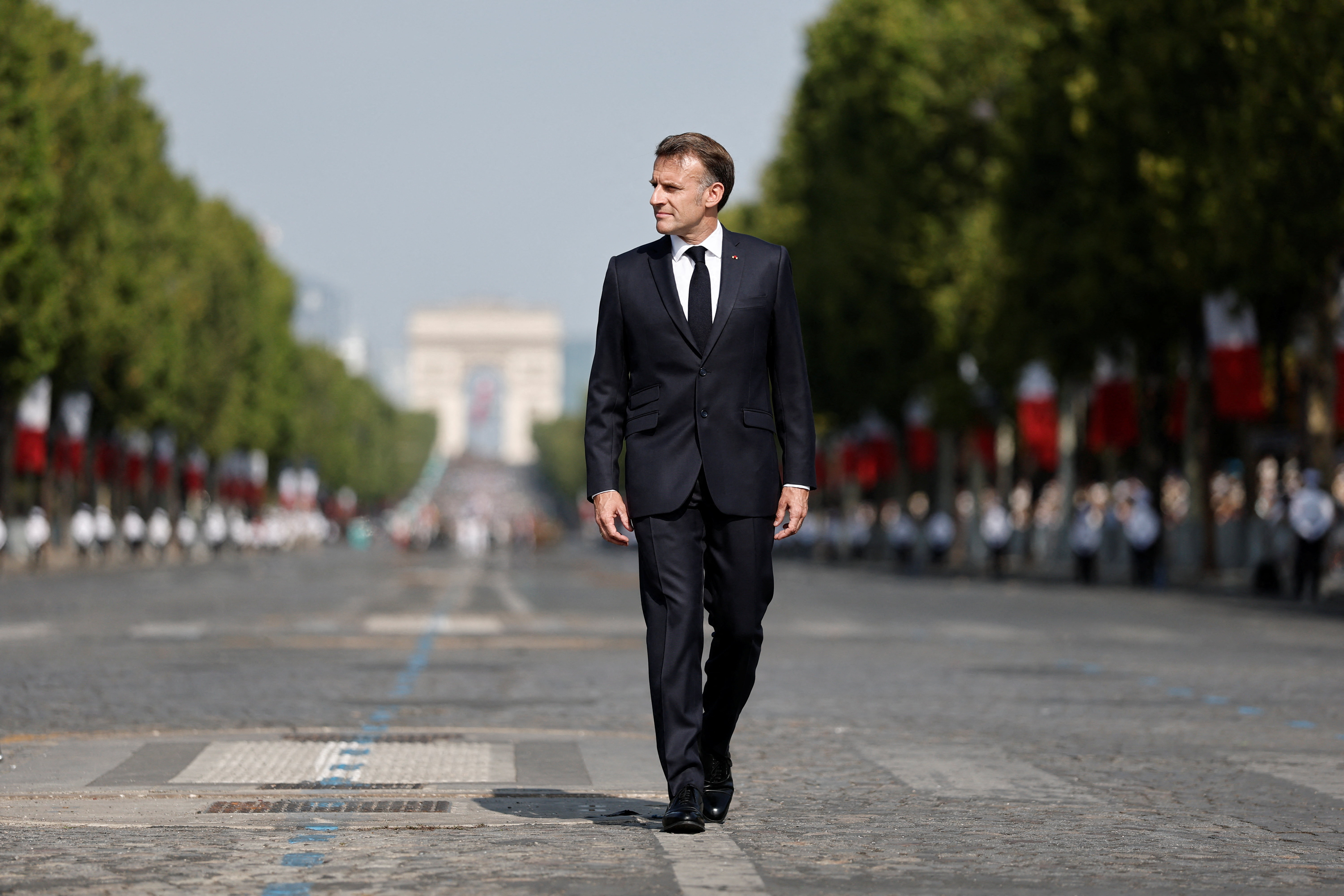 French President Emmanuel Macron. (Benoit Tessier/Pool Photo via AP)