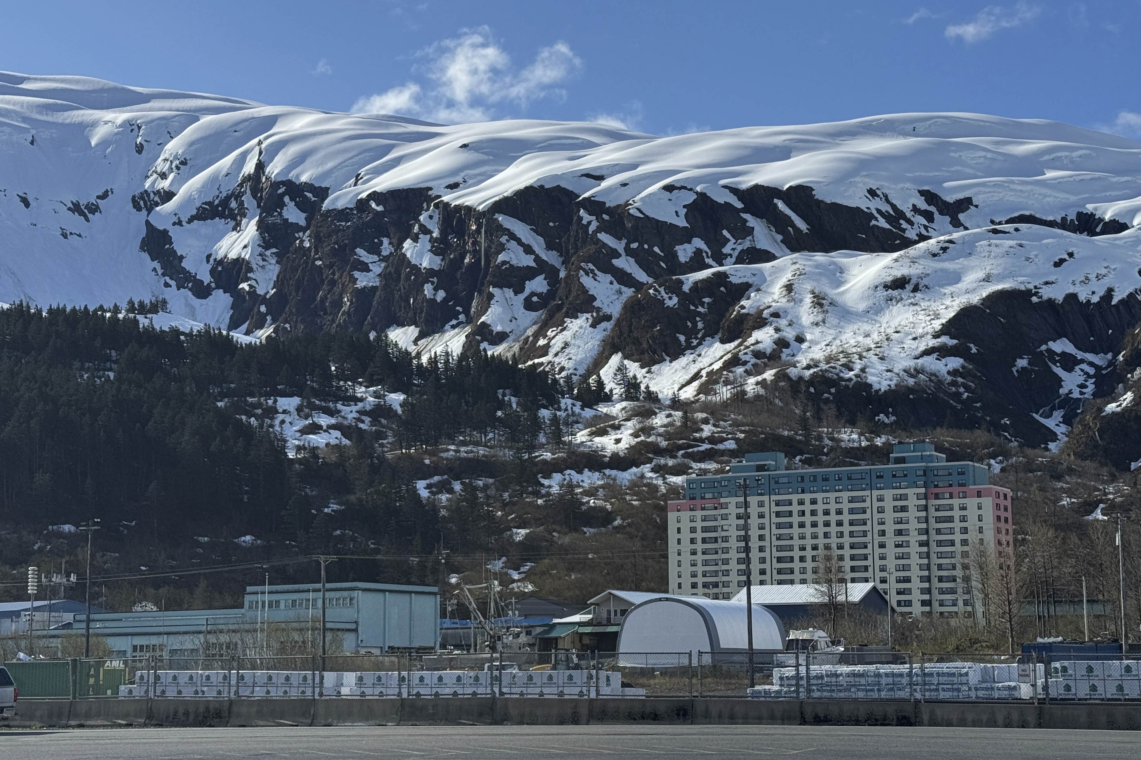The 14-story Begich Tower is seen in Whittier, Alaska. (AP Photo/Mark Thiessen)