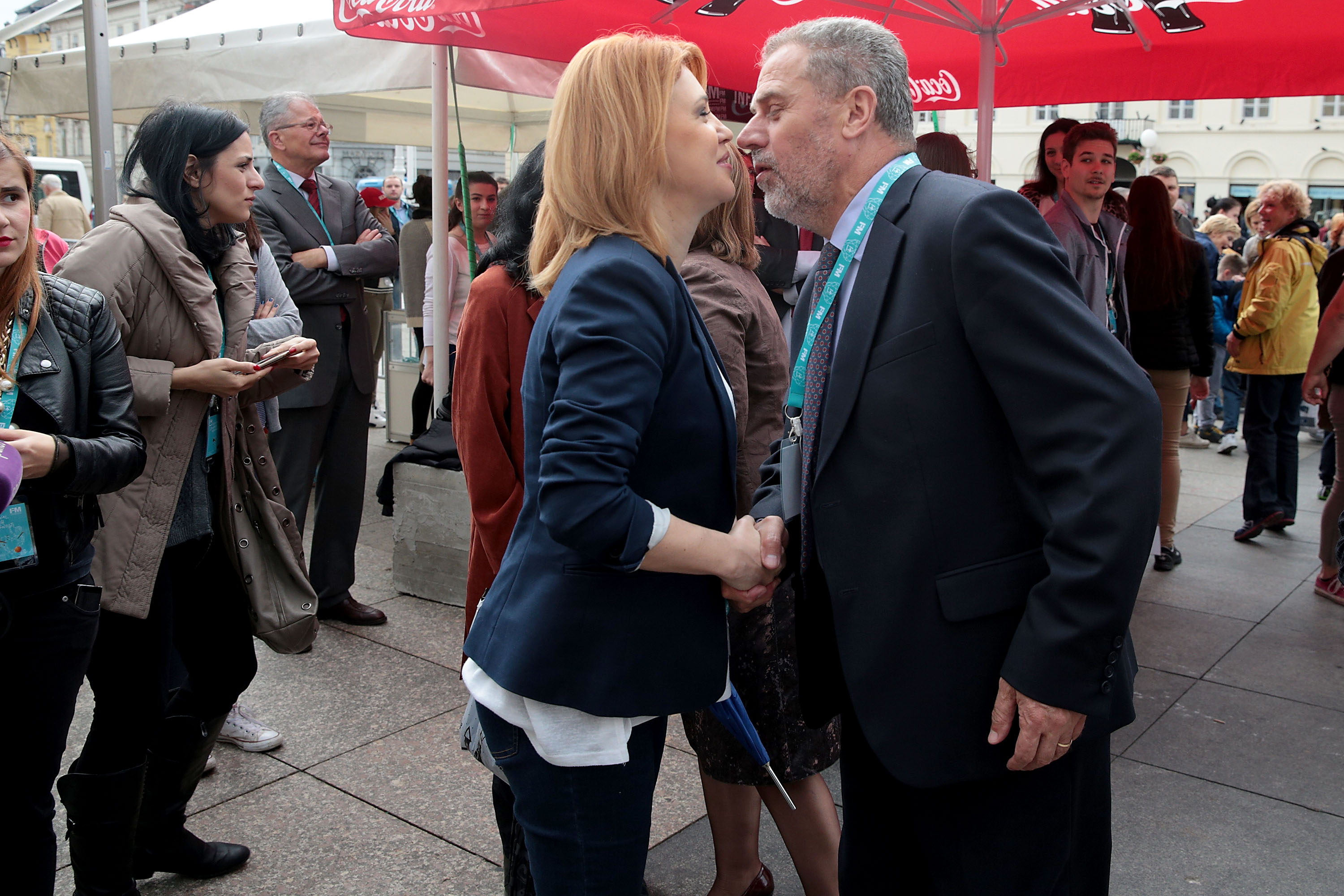 26.05.2015., Zagreb - Ministrica socijalne politike i mladih Milanka Opacic i gradonacelnik Milan Bandic . rPhoto: Patrik Macek/PIXSELL
