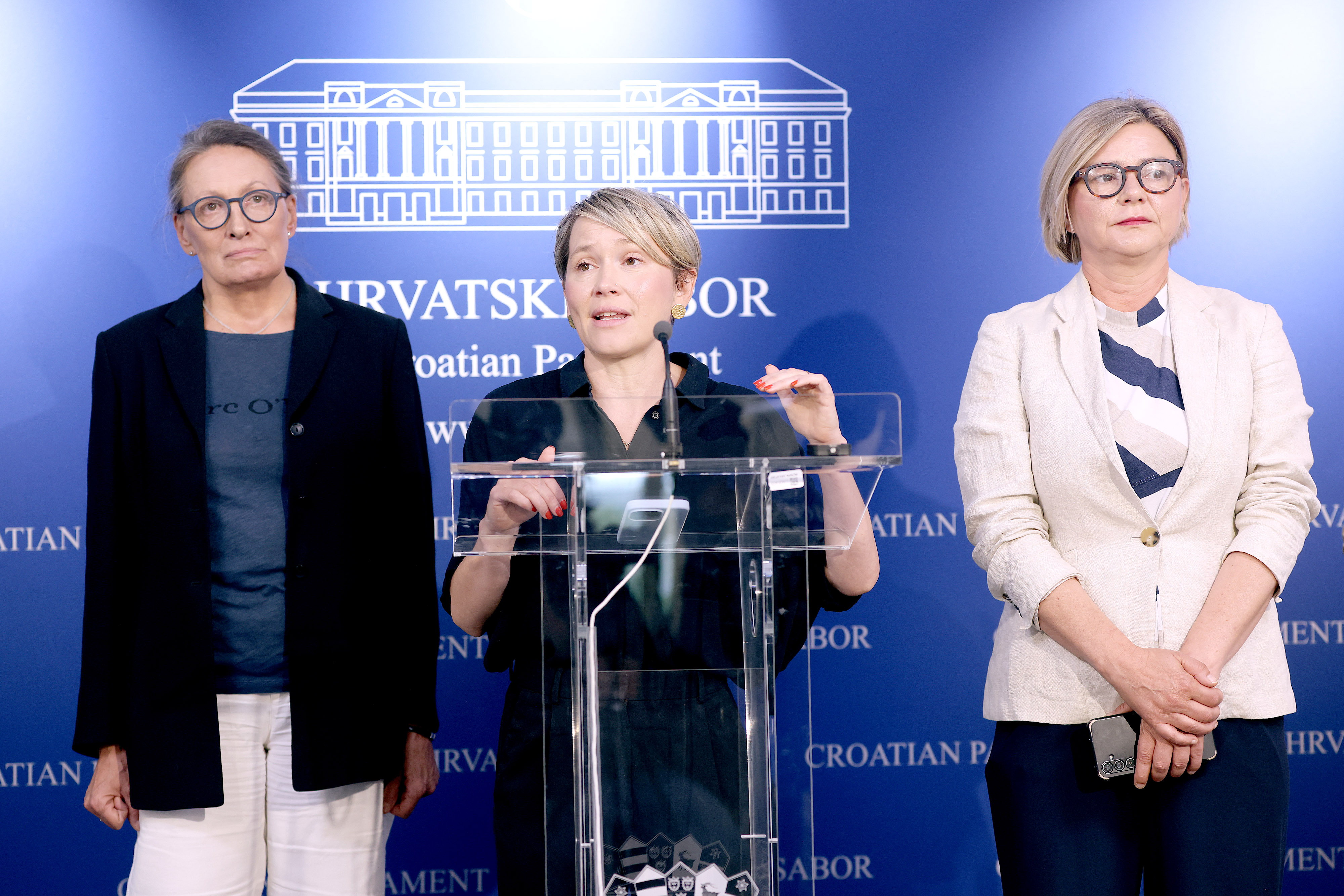 03.07.2026., Zagreb - Na konferenciji za medije odrzanoj u Saboru o danasnjem glasovanju u Saboru govorila je Ivana Kekin. Photo: Patrik Macek/PIXSELL