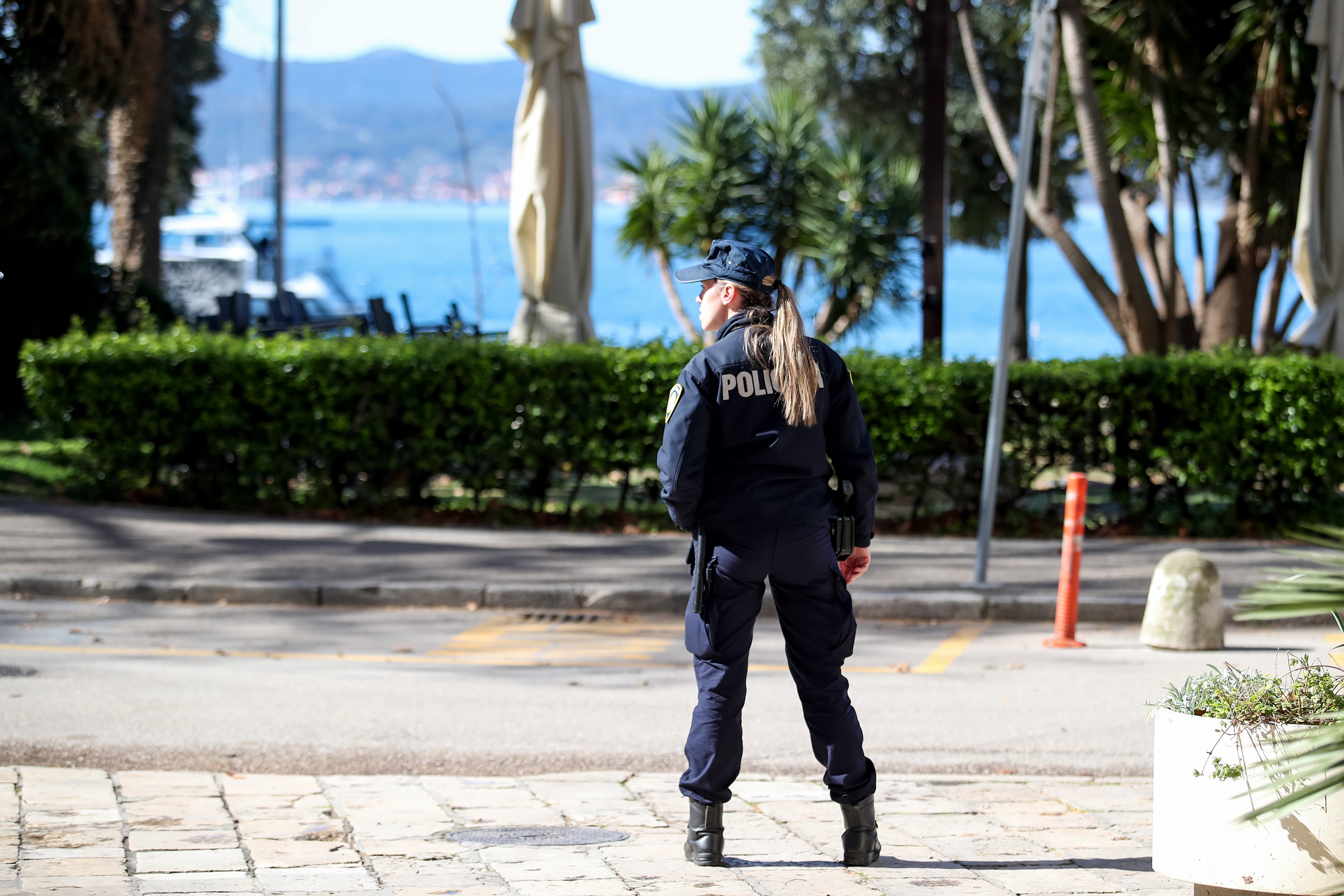 20.03.2024., Zadar - Policijsko osiguranje tijekom nastavka sudjenje Dusku Tanaskovicu za ubojstvo na Zrcu. Photo: Sime Zelic/PIXSELL