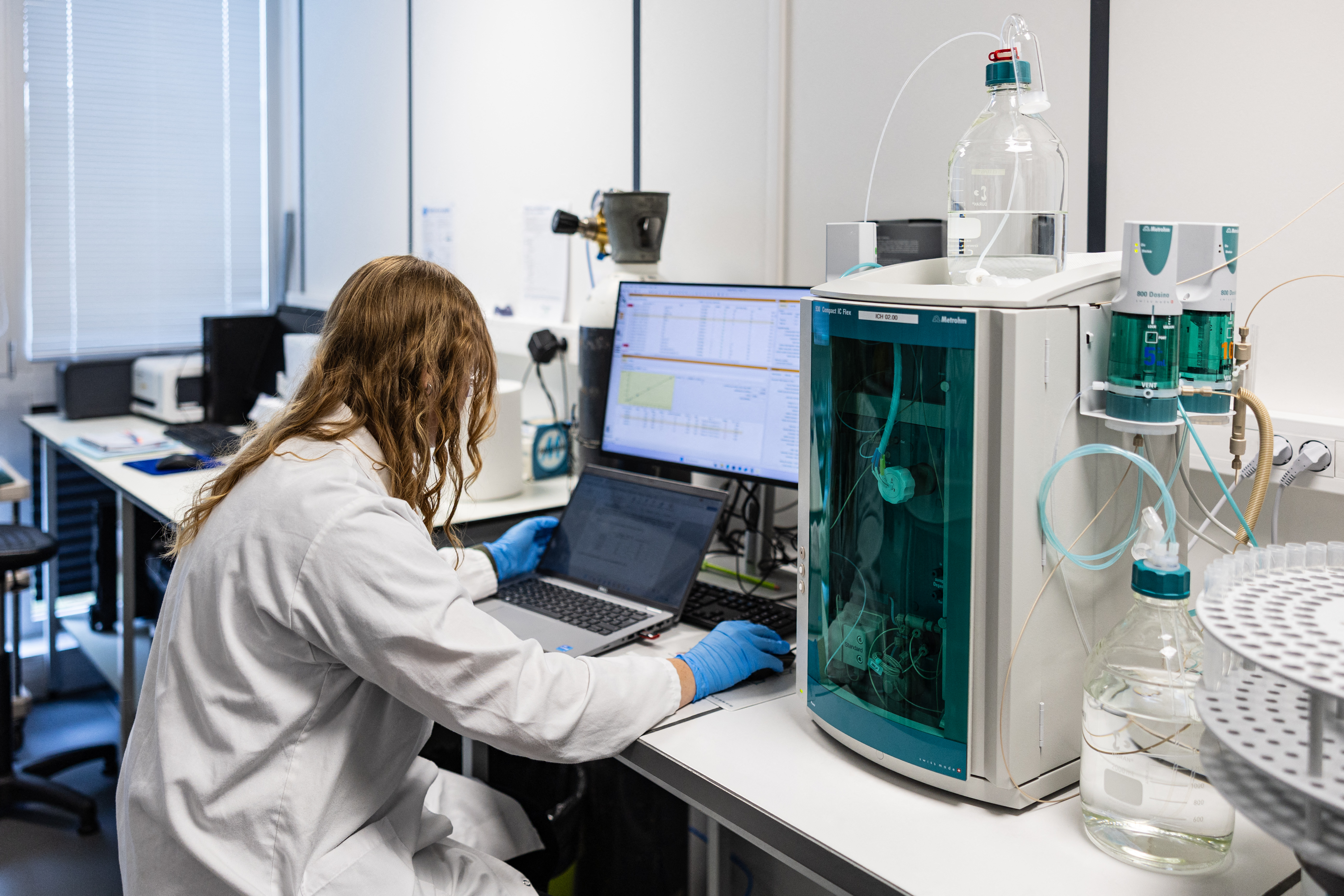 A technician works on PFAS analysis at a Bureau Veritas laboratory in Marcq-en-Baroeul, near Lille, northern France, on June 17, 2026.