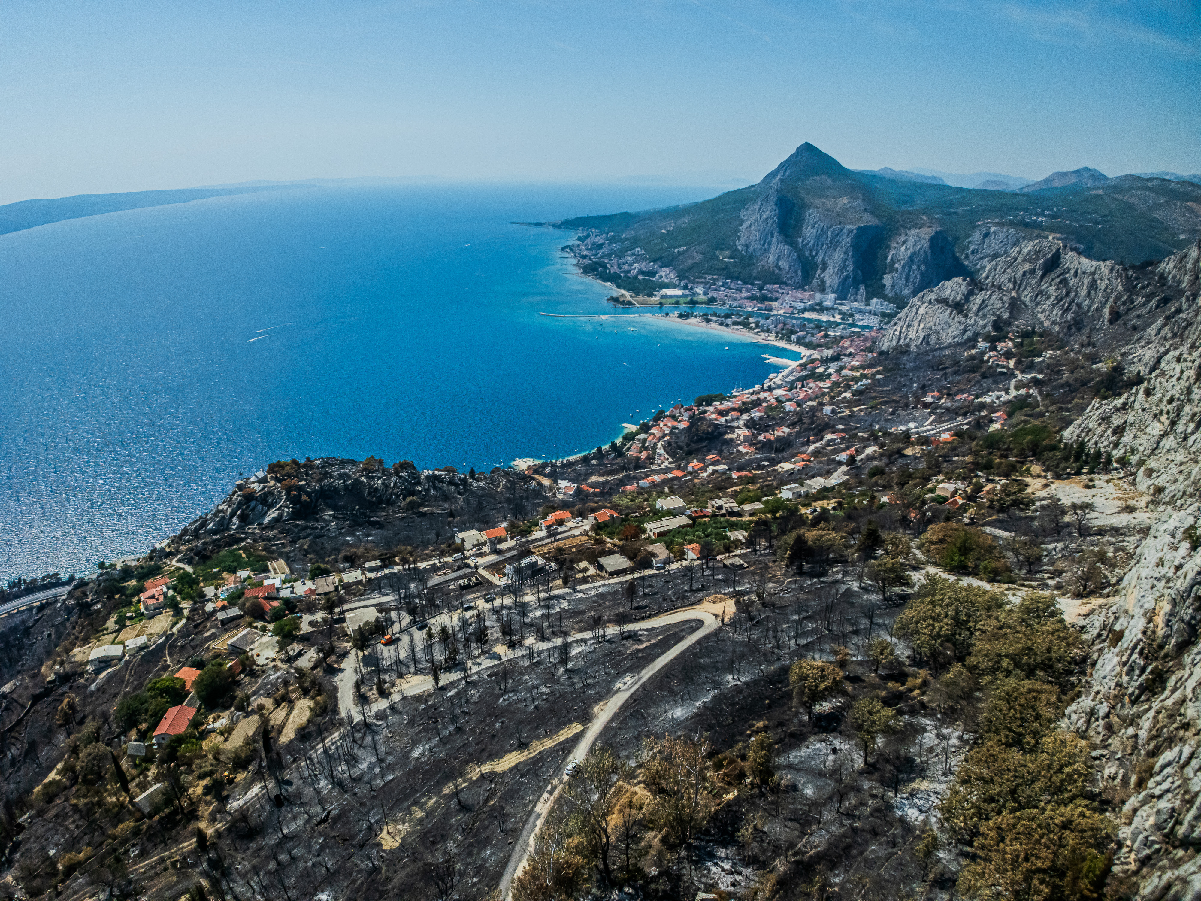 14.08.2026., Omis Borak - Posljedice pozara u mjestu Borak iznad Omisa. Photo: Zvonimir Barisin/PIXSELL