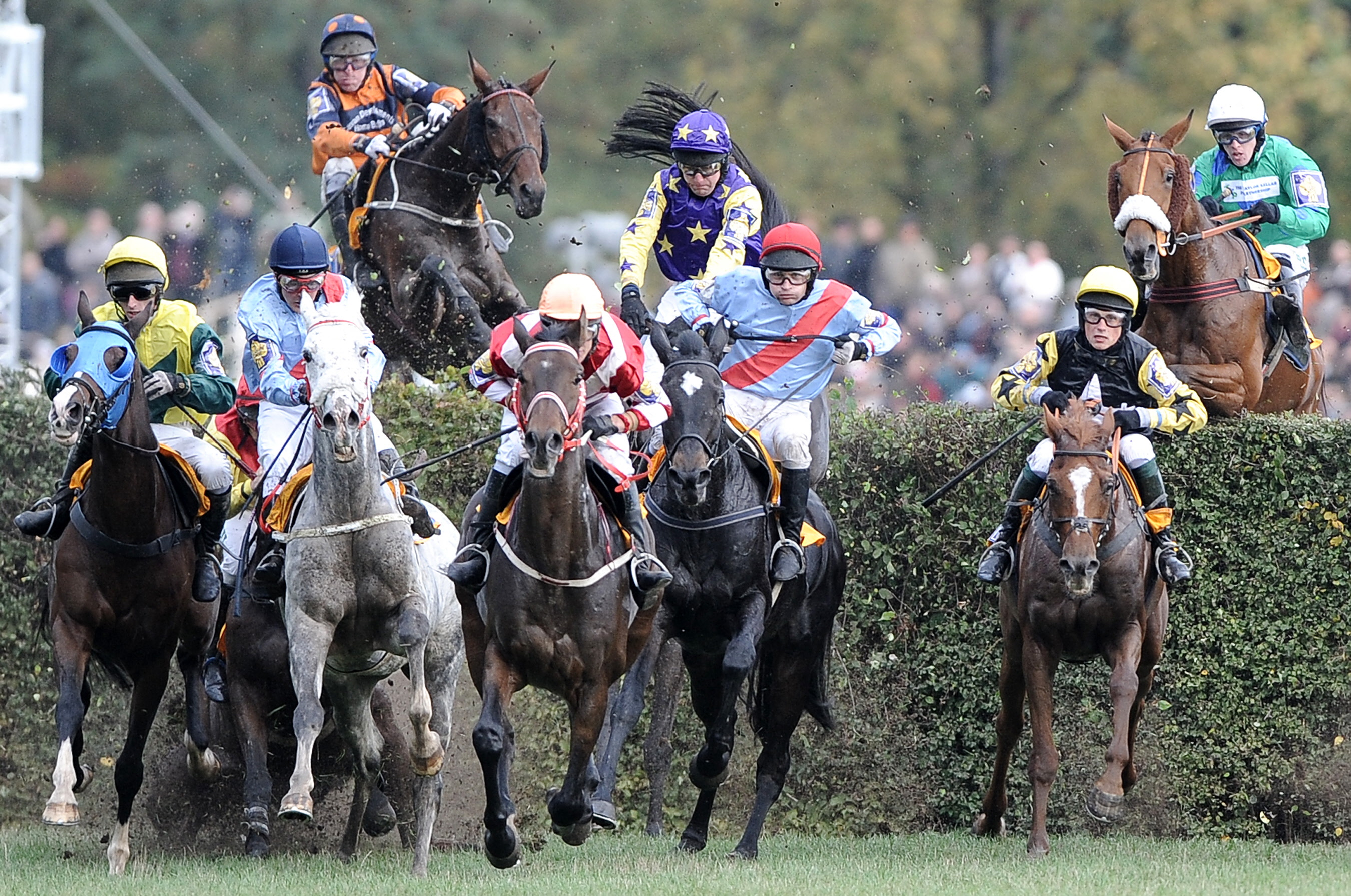 Velka Pardubicka Steeple-Chase in Pardubice city.AFP PHOTO/JOE KLAMAR (Photo by JOE KLAMAR / AFP)