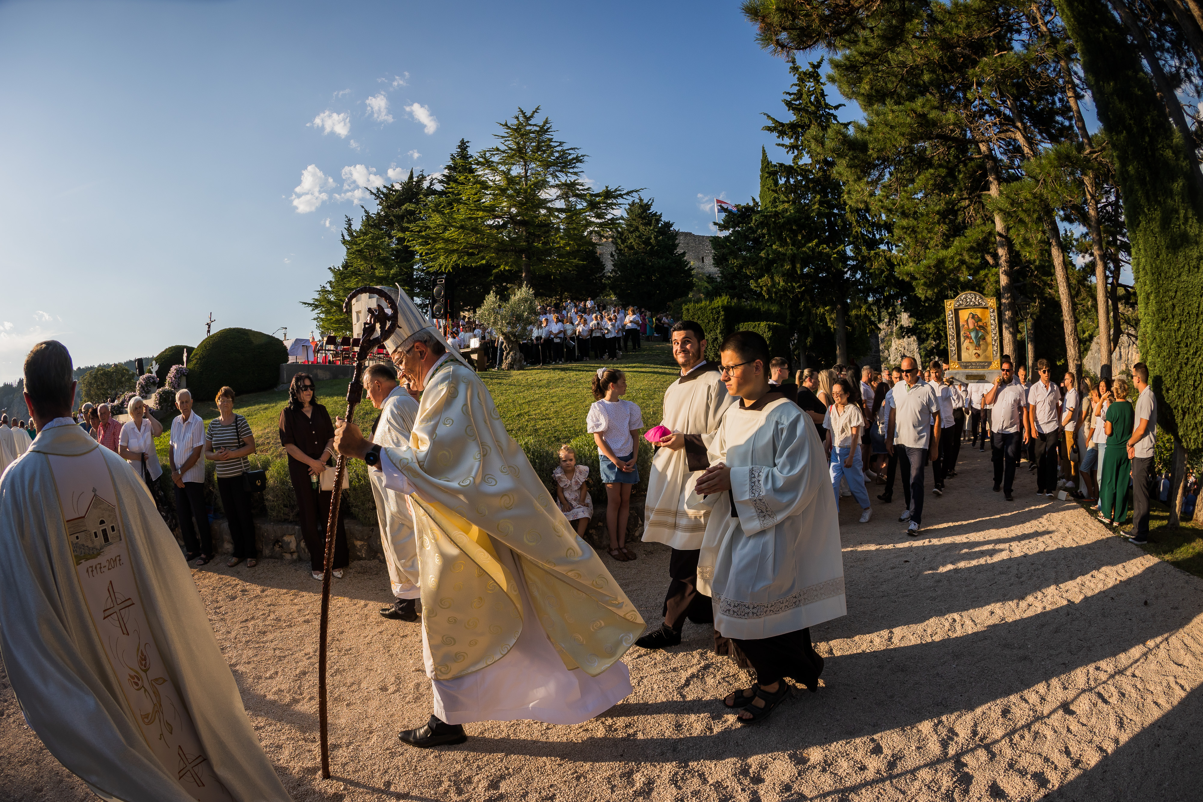 02.08.2026., Imotski: Dan grada Imotskog Gospa od Andjela, premijer Andrej Plenkovic sudjelovao je u Procesiji i Misi. Photo: Zvonimir Barisin/PIXSELL