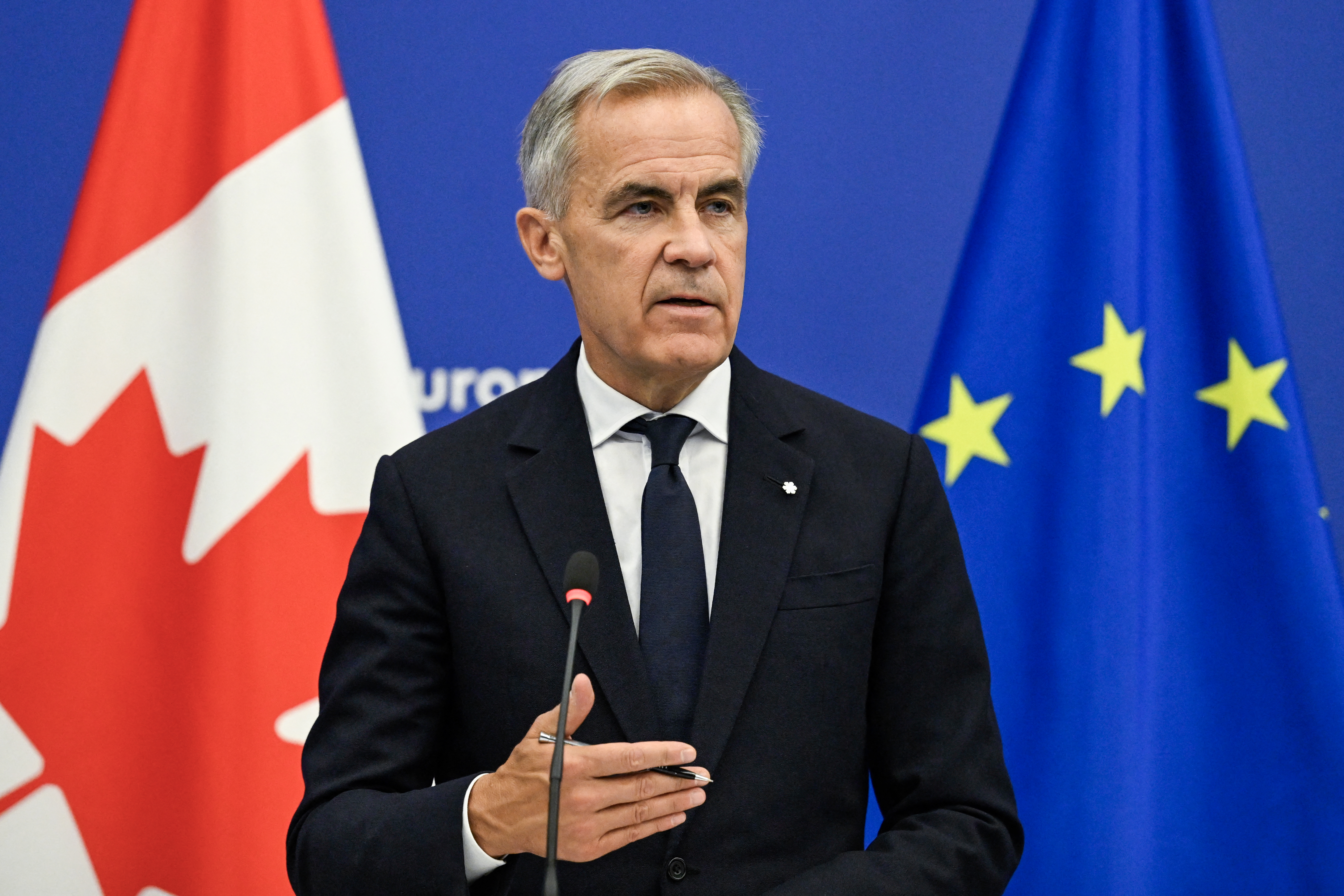 Canadian Prime Minister Mark Carney (Photo by Jean-Christophe VERHAEGEN / AFP)