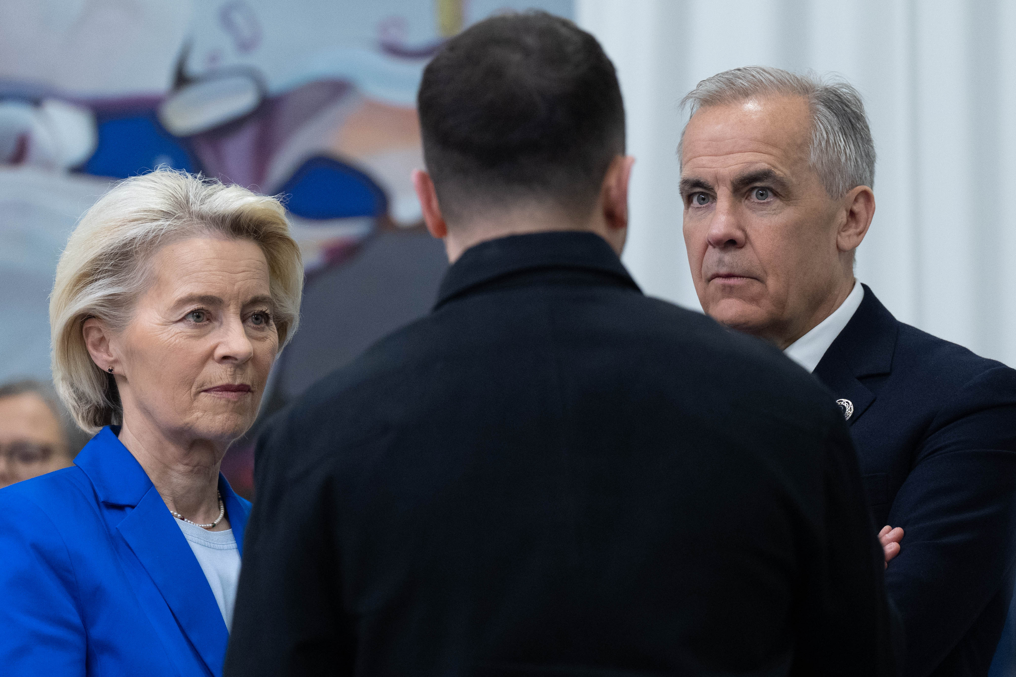 Ursula von der Leyen and Mark Carney. (Stefan Rousseau/Pool Photo via AP)