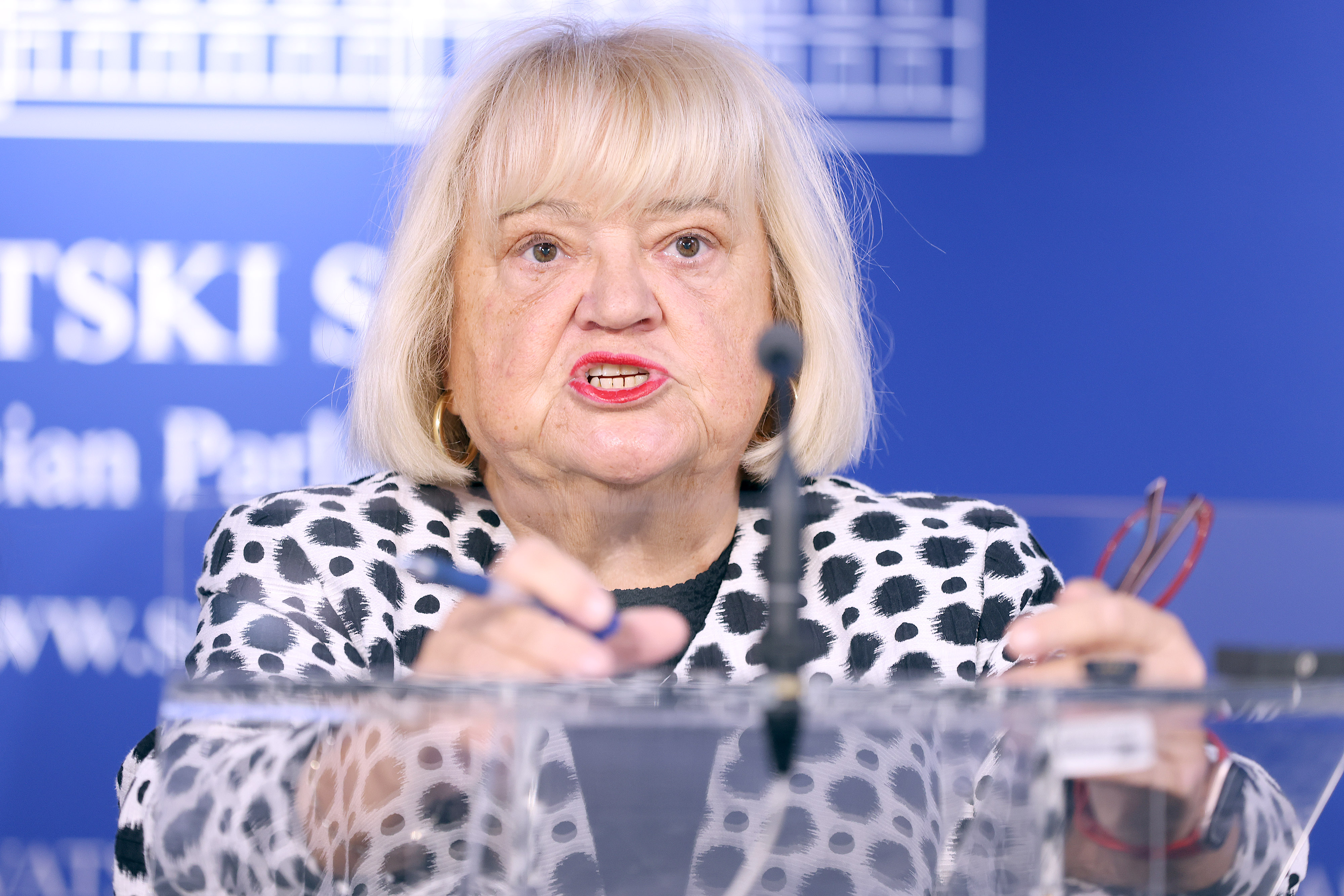 24.09.2026., Zagreb - Na konferenciji za medije odrzanoj u Saboru o temi „Interpelacija o reproduktivnim pravima zena“ govorile su zastupnica Anka Mrak Taritas i potpredsjednica GLAS-a Marta Pavlovic. Photo: Patrik Macek/PIXSELL