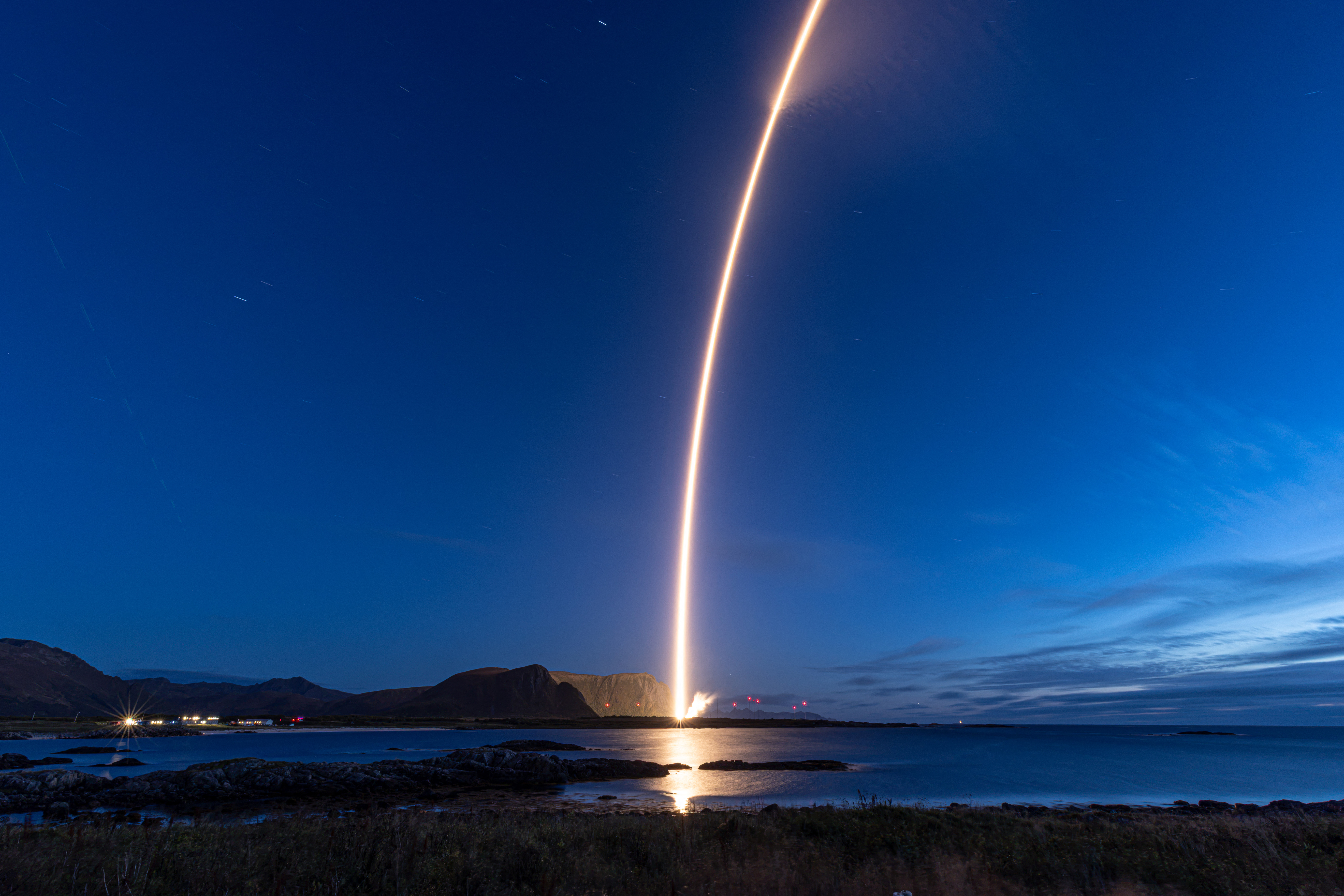 German Isar Aerospace company shows the launch of a rocket. (Photo by Handout / Isar Aerospace / AFP)