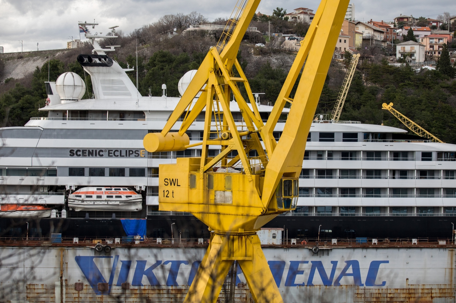 Rijeka: Polarni kruzer Scenic Eclipse u brodogradilištu Viktor Lenac