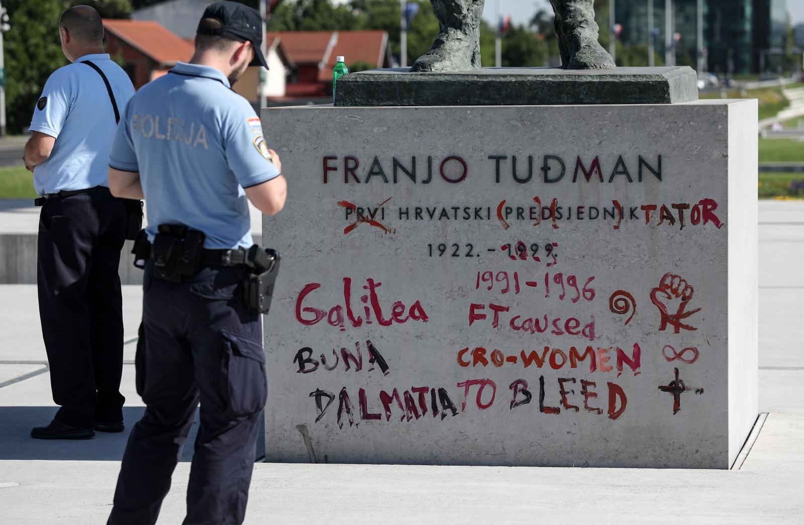 Zagreb: Devastiran spomenik Dr. Franje Tuđmana