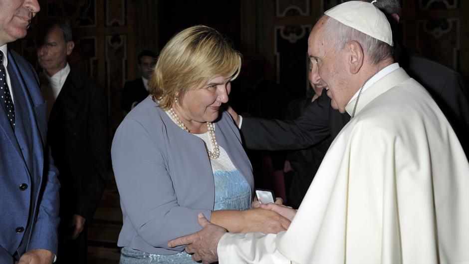 Dr. Željka Markić i suprug kod pape - 1