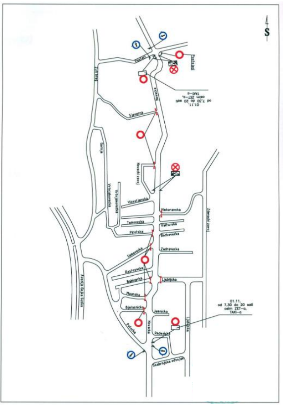 Groblje Miroševec - privremena regulacija prometa - Av. G. Šuška