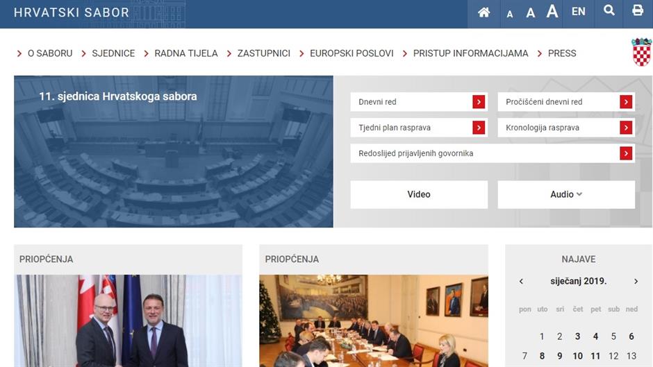 Internetska stranica Sabora