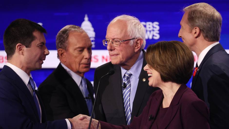 Pete Buttigieg, Mike Bloomberg, Bernie Sanders, Amy Klobuchar i Tom Steyer