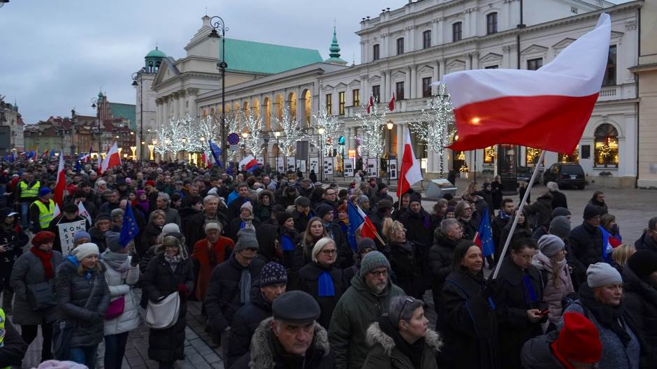 Poljska, Varšava, prosvjed
