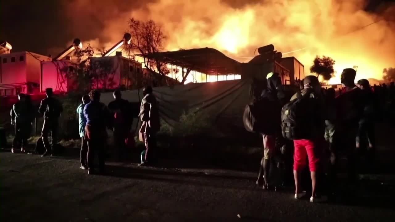 Požar u migrantskom kampu u Grčkoj