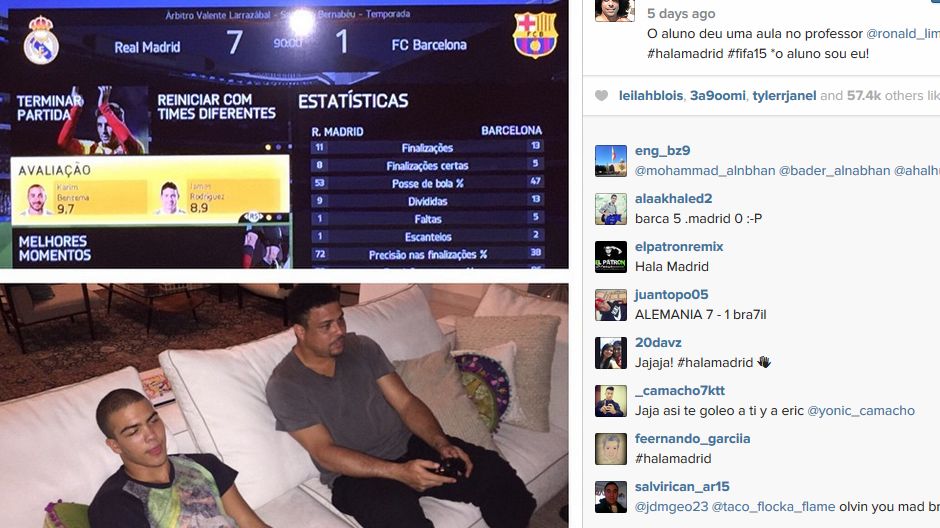 ronaldo real barcelona instagram