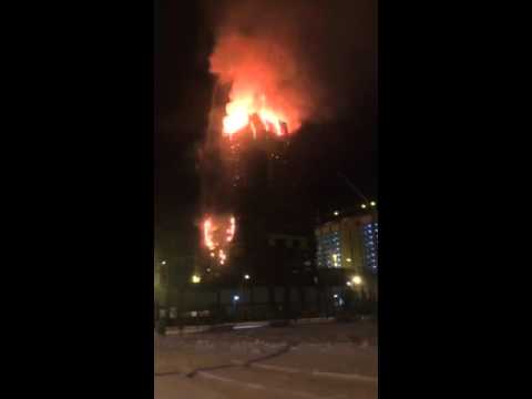 Šest katova najvišeg tornja srednje Azije izgorilo u požaru