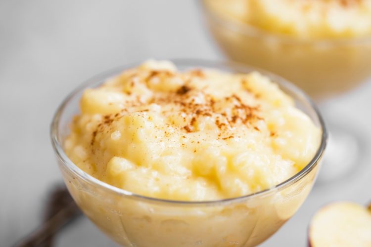 slatko, desert, bijela čokolada, vanilija, puding, riža