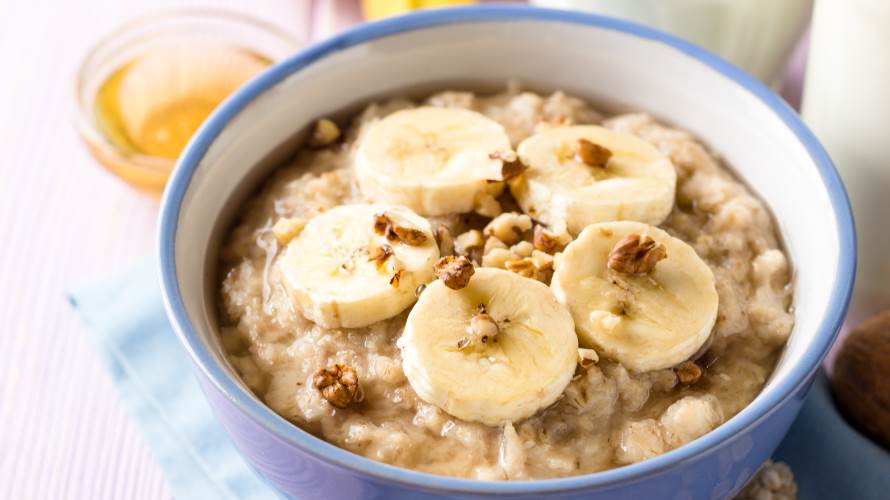 banana, banane, zobena kaša, doručak