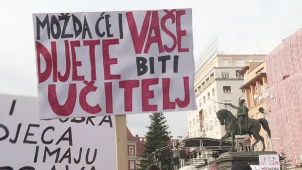 U Zagrebu prosvjedovali nastavnici i profesori
