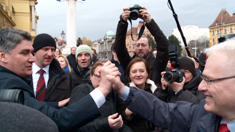 Zoran Milanović Ivo Josipović high five