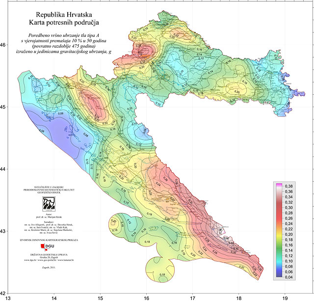 RH Karta potresnih područja