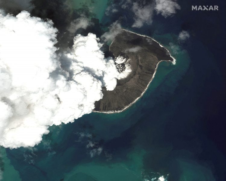 Tonga, vulkan, erupcija