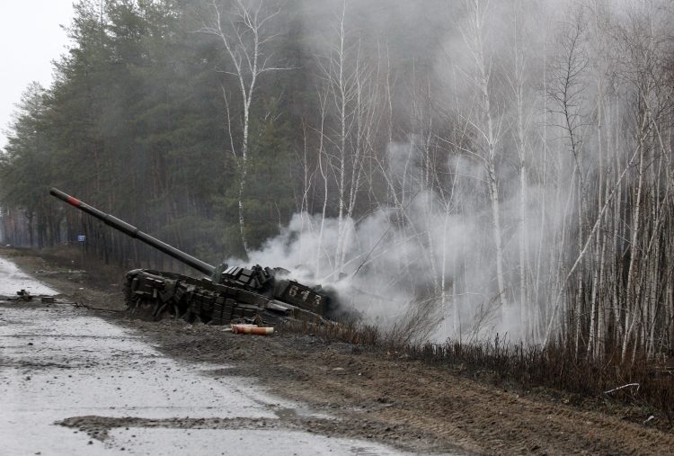 ruska vojska, ruski tenk, uništen tenk