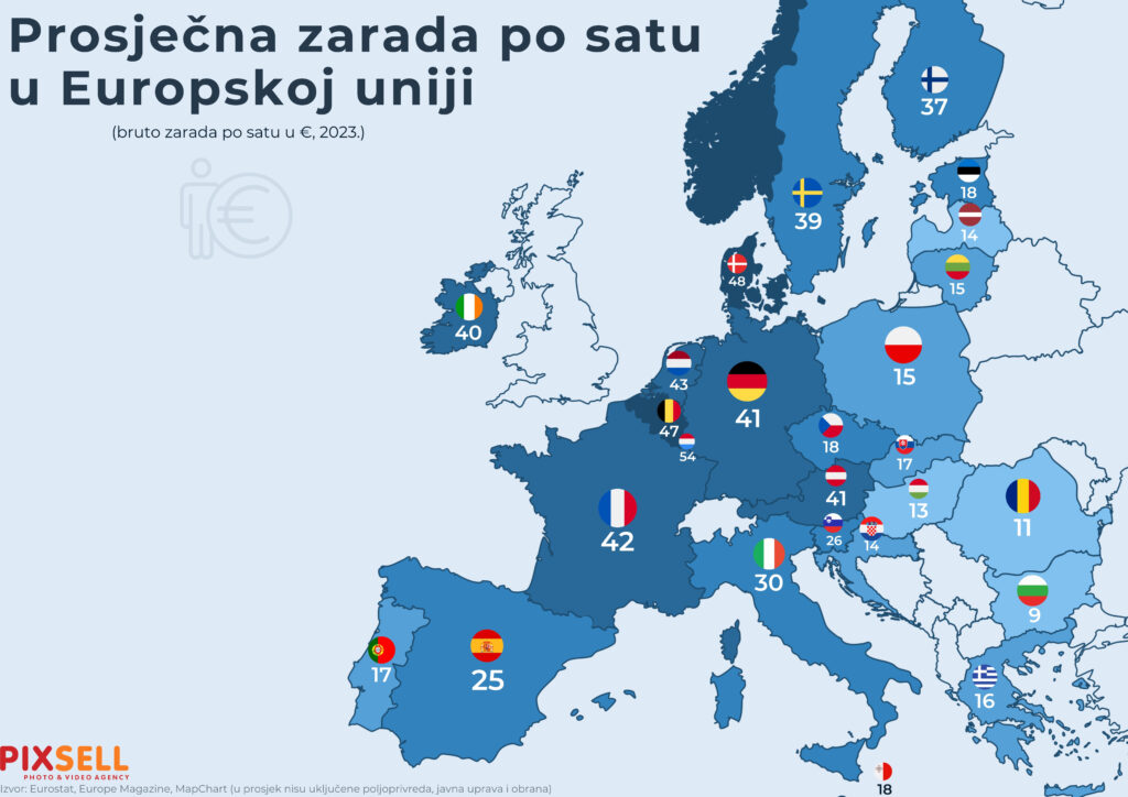 Infografika: Prosječna plaća u državama članica EU-a