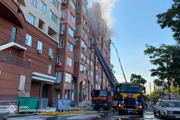 Požar na zgradi u Ukrajini