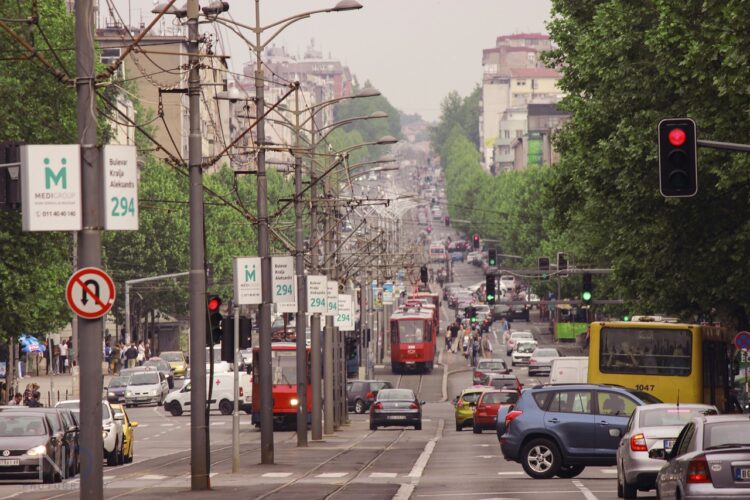 Slika prikazuje centar Beograda