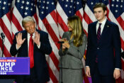 donald trump, melania trump, barron trump, iza njih američke zastave