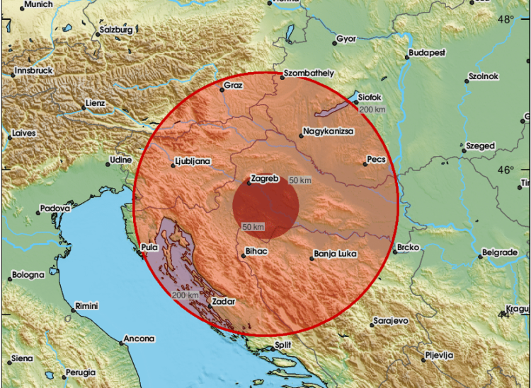 EMSC karta potres petrnja